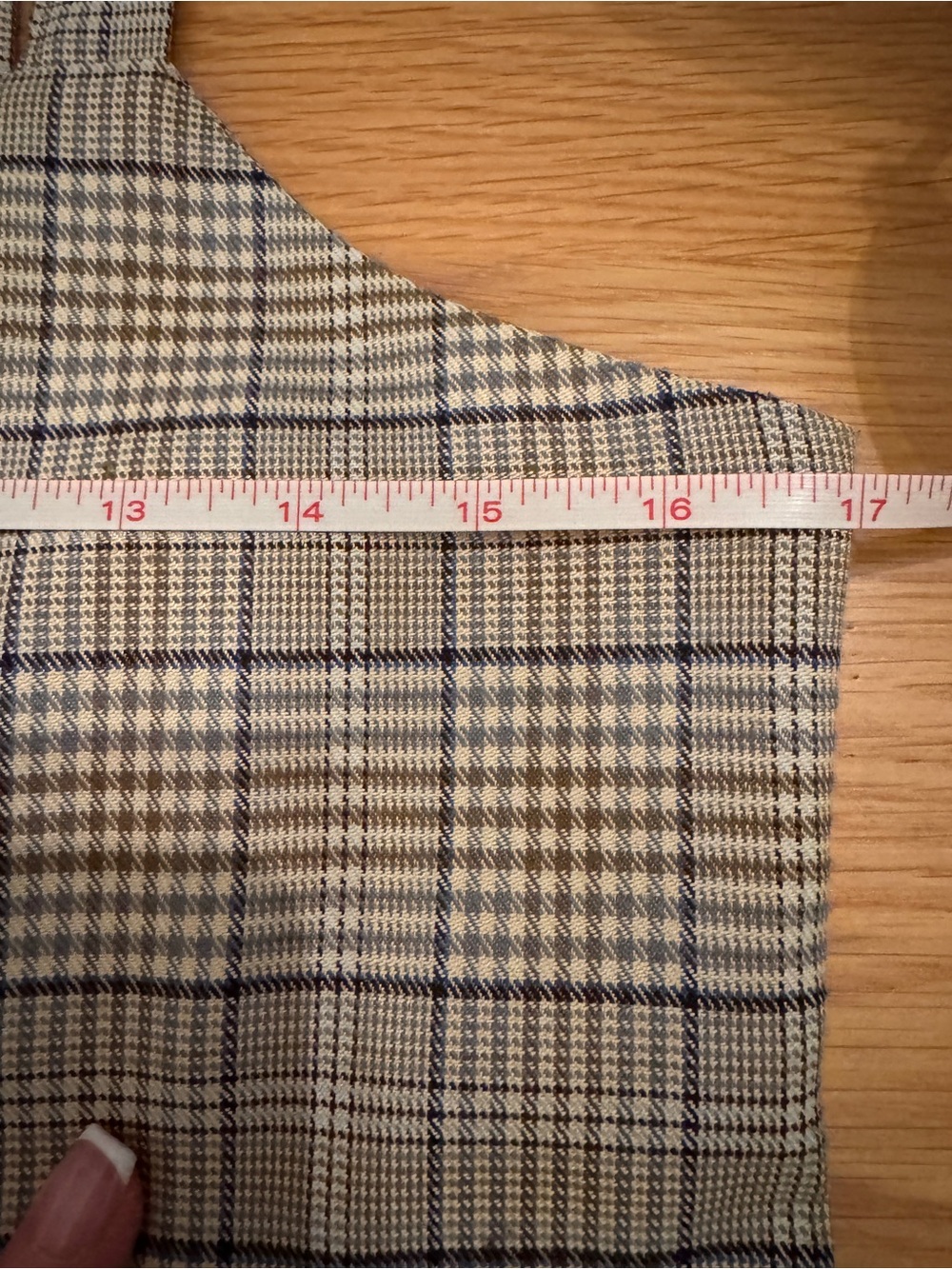 OAK + FORT Beige Plaid Button-Front Midi Dress - Picture 7 of 7